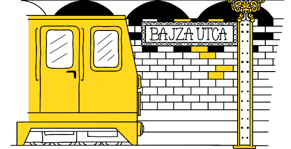Lábnyomok könyv illusztráció - Bajza utcai metróállomás